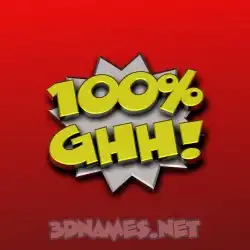 ghh in 100 Percent style - 3D name wallpaper