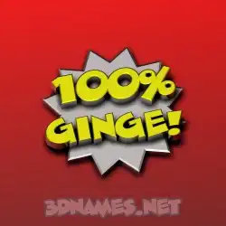 ginge in 100 Percent style - 3D name wallpaper