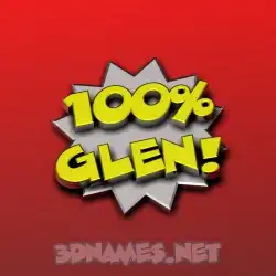 glen in 100 Percent style - 3D name wallpaper