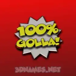golla in 100 Percent style - 3D name wallpaper