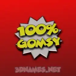 gomsy in 100 Percent style - 3D name wallpaper