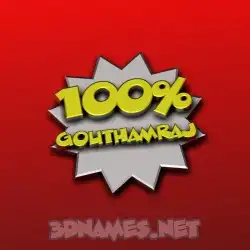 gouthamraj in 100 Percent style - 3D name wallpaper
