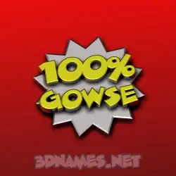 gowse in 100 Percent style - 3D name wallpaper