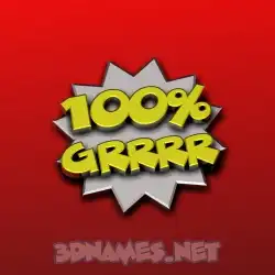 grrrr in 100 Percent style - 3D name wallpaper