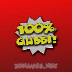 gubbi in 100 Percent style - 3D name wallpaper