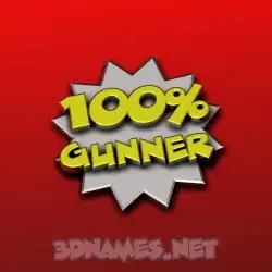 gunner in 100 Percent style - 3D name wallpaper