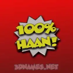 haan in 100 Percent style - 3D name wallpaper