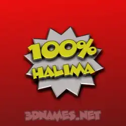 halima in 100 Percent style - 3D name wallpaper