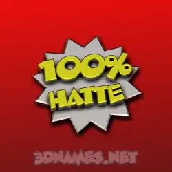 hatte in 100 Percent style - 3D name wallpaper