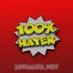 hayer in 100 Percent style - 3D name wallpaper
