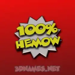 hemow in 100 Percent style - 3D name wallpaper