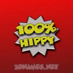 hippy in 100 Percent style - 3D name wallpaper