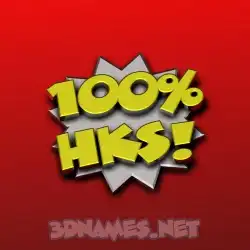 hks in 100 Percent style - 3D name wallpaper