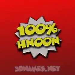 hnoon in 100 Percent style - 3D name wallpaper