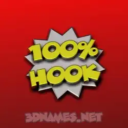 hook in 100 Percent style - 3D name wallpaper