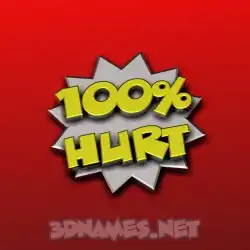 hurt in 100 Percent style - 3D name wallpaper