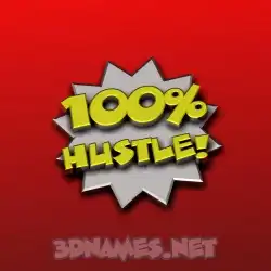 hustle in 100 Percent style - 3D name wallpaper