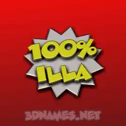 illa in 100 Percent style - 3D name wallpaper