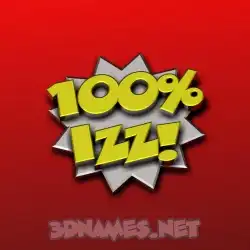izz in 100 Percent style - 3D name wallpaper