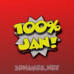 jan in 100 Percent style - 3D name wallpaper
