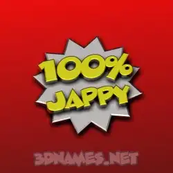 jappy in 100 Percent style - 3D name wallpaper