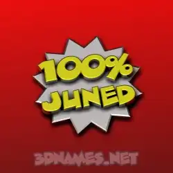 juned in 100 Percent style - 3D name wallpaper