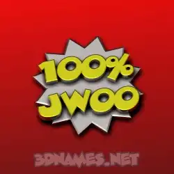 jwoo in 100 Percent style - 3D name wallpaper