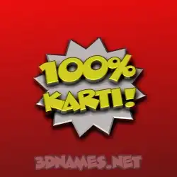 karti in 100 Percent style - 3D name wallpaper