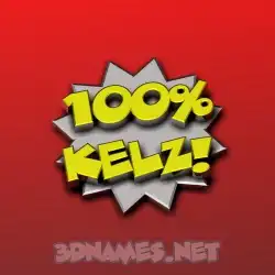 kelz in 100 Percent style - 3D name wallpaper