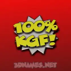 kgf in 100 Percent style - 3D name wallpaper