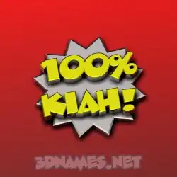 kiah in 100 Percent style - 3D name wallpaper