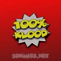 klood in 100 Percent style - 3D name wallpaper