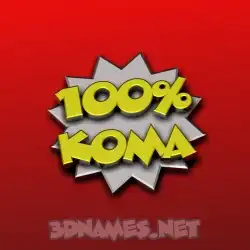 koma in 100 Percent style - 3D name wallpaper