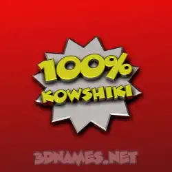 kowshiki in 100 Percent style - 3D name wallpaper