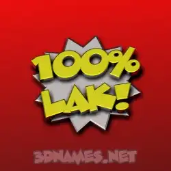 lak in 100 Percent style - 3D name wallpaper