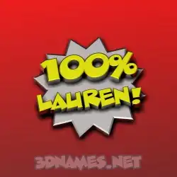 lauren in 100 Percent style - 3D name wallpaper