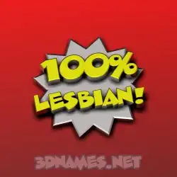 lesbian in 100 Percent style - 3D name wallpaper