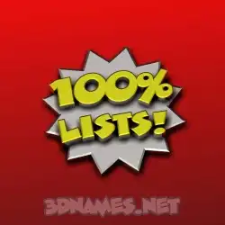 lists in 100 Percent style - 3D name wallpaper