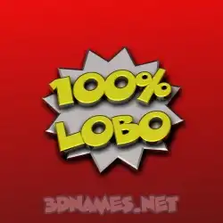 lobo in 100 Percent style - 3D name wallpaper