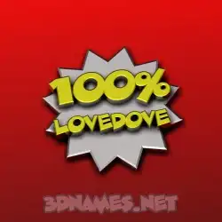 lovedove in 100 Percent style - 3D name wallpaper