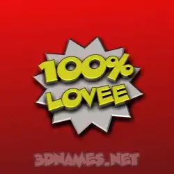lovee in 100 Percent style - 3D name wallpaper