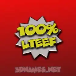 lteef in 100 Percent style - 3D name wallpaper