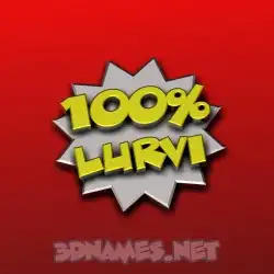 lurvi in 100 Percent style - 3D name wallpaper