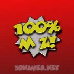 m z in 100 Percent style - 3D name wallpaper