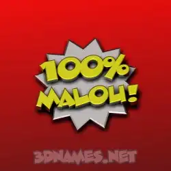 malou in 100 Percent style - 3D name wallpaper