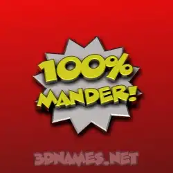 mander in 100 Percent style - 3D name wallpaper