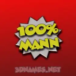 mann in 100 Percent style - 3D name wallpaper