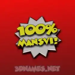 mansvi in 100 Percent style - 3D name wallpaper