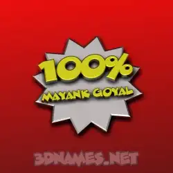 mayank goyal in 100 Percent style - 3D name wallpaper