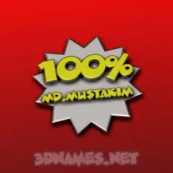 md.mustakim in 100 Percent style - 3D name wallpaper